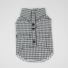 Design Sano 寵物格紋襯衫, 黑色