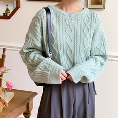 보리맘 다이아 크롭 임산부 니트 티셔츠 M052