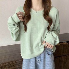 앤드스타일 여성용 세미크롭 맨투맨 티셔츠 261227