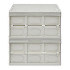 LIVENS 多功能折疊收納箱 大型, 象牙白, 2個