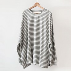 Borimam 寬鬆版型條紋大尺碼孕婦長版T恤 K061