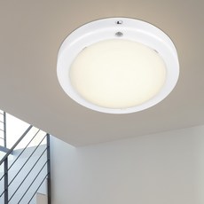 원하 EL 유백 원형 비상등 플리커프리 센서등 LED 15W, 화이트 + 주백색, 1개
