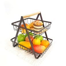 廚房系列雙層提籃, 棕色, 1個