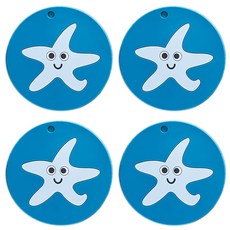 The Flow Company 可愛動物角色集合矽膠隔熱墊 L, 海星, 4個