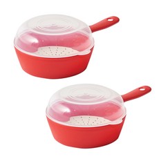 EASY&FREE 附手把豆沙包蒸籠, 伊吉紅, 2個