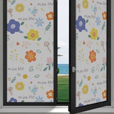 언헤브 프라이버시 유리창 필름 시트지, 06플라워, 59 x 100 cm