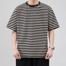 Starbean 男士寬鬆版型條紋短袖