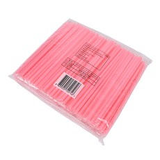 心粉紅色稻草 粉紅色愛心吸管 (單獨包裝), 200個, 1袋