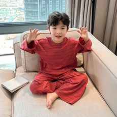 하라로이 긴팔 실내복 상하의 세트