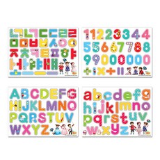 Kongsuni 小荳娃娃 橡膠磁鐵拼圖 語言篇 4件組, 1套