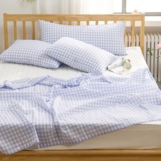 g BEDDING Riyou 涼感漣漪單層薄被, 天藍色