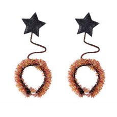 成為人類聖誕樹吧閃亮星星髮箍, 2個, 黑色