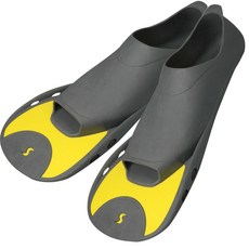 SALVAS F5 短蛙鞋 兩腳穿戴, 灰色 + 黃色