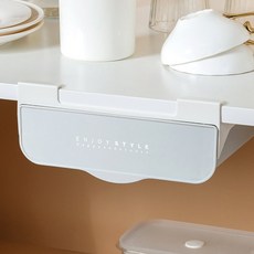 살림의기술 다용도 소품 수납 부착식 슬라이딩 서랍, 화이트, 1개