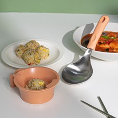 Bogen 304不鏽鋼迷你湯勺上菜匙組, 1套, 蜜桃色