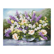 iLovePainting DIY 寶石十字繡 薰衣草花瓶, 混合色, 1個