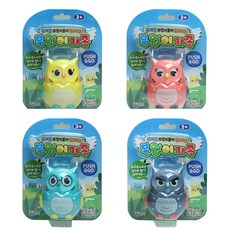 貓頭鷹家族機器人寵物玩具4件組, 混色