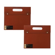 Mondespot Time簡約鈕扣A4手提文件夾 YT_RB226, 紅色的, 2個