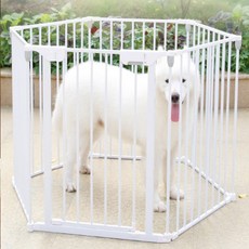 UNDERDOG 강아지 고양이 접이식 안전문 육각 6p, 화이트, 1개