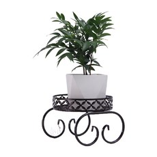 花盆整理置物架 1格 YT_RA1408, 黑色, 一層