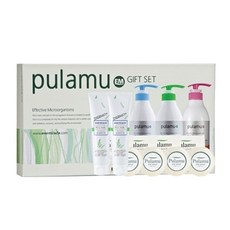 pulamu 經典全身護理潔淨組 洗髮精+護髮素+沐浴乳+牙膏 2入+香皂 4入, 1套