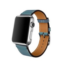 FOR YOU Apple Watch 3/4/5/6/7/SE Single Tour 皮革錶帶 (相容42/44/45mm), 湖水藍