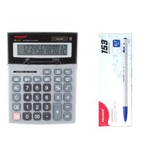 모나미 계산기 MC-151 + 153 볼펜 0.7 12p, 블루(볼펜) + 그레이(계산기), 1개