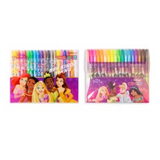 kumhong 迪士尼公主20支彩色鉛筆+18色簽名筆套組隨機發貨, 1組