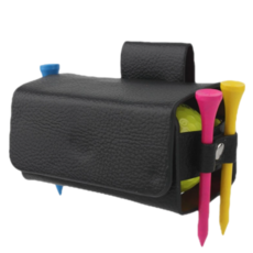 DAPERSALES 高級皮革雙球高爾夫球袋, 1個, 黑色