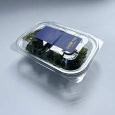 Tinapicnic 迷你2格透明免洗餐盒 + 藍色Thank You貼紙組, 20套, 免洗餐盒 + 貼紙