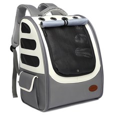 SpaceCat 三面通風寵物後背包, 1入, 灰色