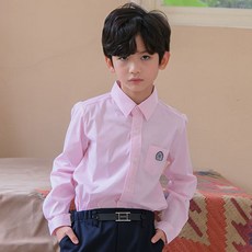 jackid 男童彈性粉色標誌長袖襯衫