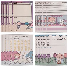 O-ON 小型寶寶插畫便條紙 4款 x 50張組合, 混色, 1套