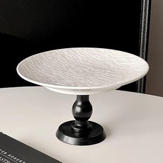 American Road 木製立架經典高款陶瓷蛋糕盤 HR2642, A黑色, 1個