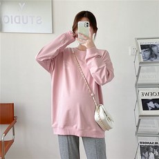 에스텔라 임산부 풀오버 레터링 상의