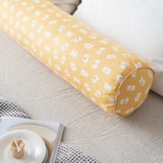 juho DECO 可愛印花圓形長條抱枕套, 黃色的
