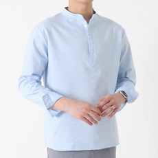 지지블랙 남성용 애딘 헨리넥 옥스포드 셔츠