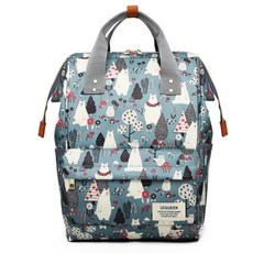 JH Company 北極熊印花後背包, 藍色