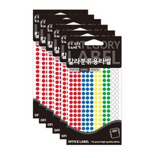 쁘띠팬시 칼라분류용 원형 라벨 306 A, 12개입, 6개