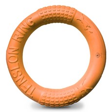 DING DONG PET 狗狗絨毛飛盤環玩具, 橘色, 1個