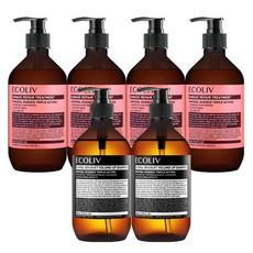 ecoliv 損傷滋潤護髮素 500ml 4入+花香豐盈洗髮精 500ml 2入, 1組