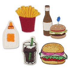 時尚亮點迷你刺繡貼布 甜點 1套, 多色