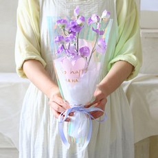 센트바스켓 조화 루미에르 스위트피 오로라 꽃다발, 퍼플, 1개