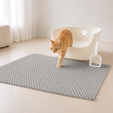 PETSMON 貓咪矽膠防滑貓砂墊, 灰色, 1個