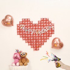 피앤비유니티 빅하트 생일장식세트 모음, 기본형 로즈골드, 1세트