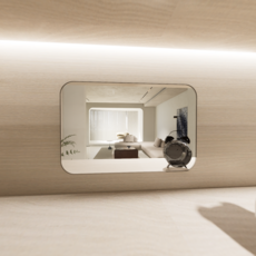 Maade 簡約壓克力鏡 長方形 M, 銀色