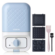 VOBON 錶盤分拆華夫餅三明治機藍色, VB-SM293BC