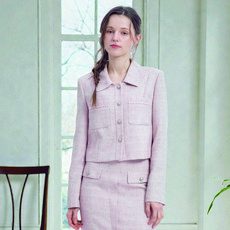 on&on 女款毛呢褶飾裝飾短版夾克