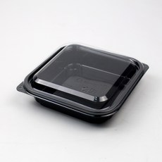 Inp 黑色方形沙拉容器 550ml 16 x 16 x 3.5 cm SK-106, 1入, 50個