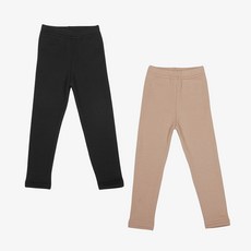 Rainbow Kids 兒童舒適羅紋刷毛內搭褲2件組